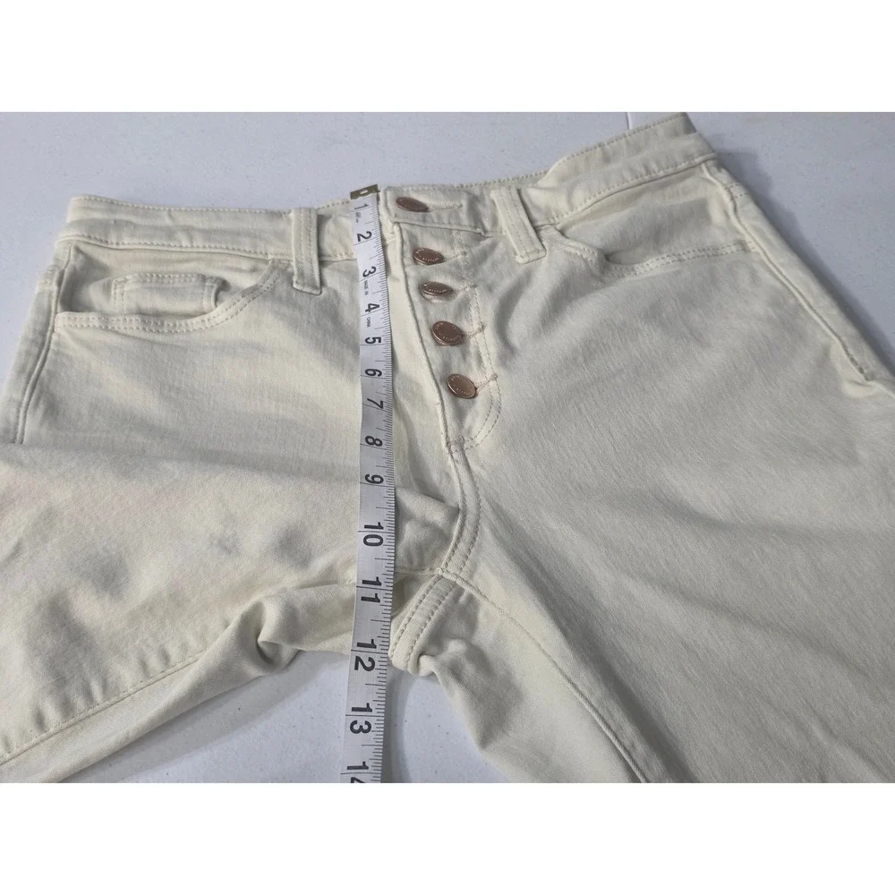 Universal‎ Thread Womens High Rise Skinny Jeans Cream Button Fly Size 4/27R